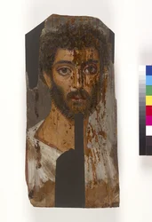 Männliches Mumienporträt, wahrscheinlich 2.-3. Jahrhundert n. Chr.